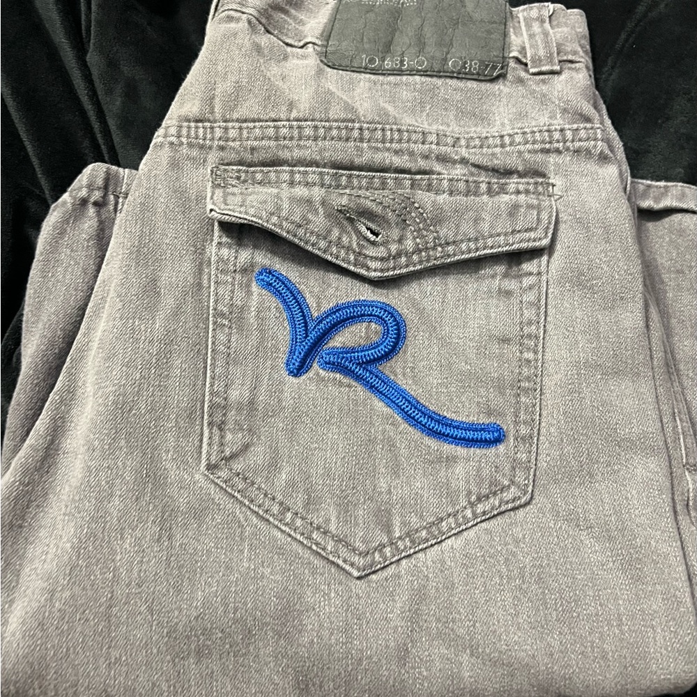 Rocawear Gray Relaxed Jeans with Blue Logo